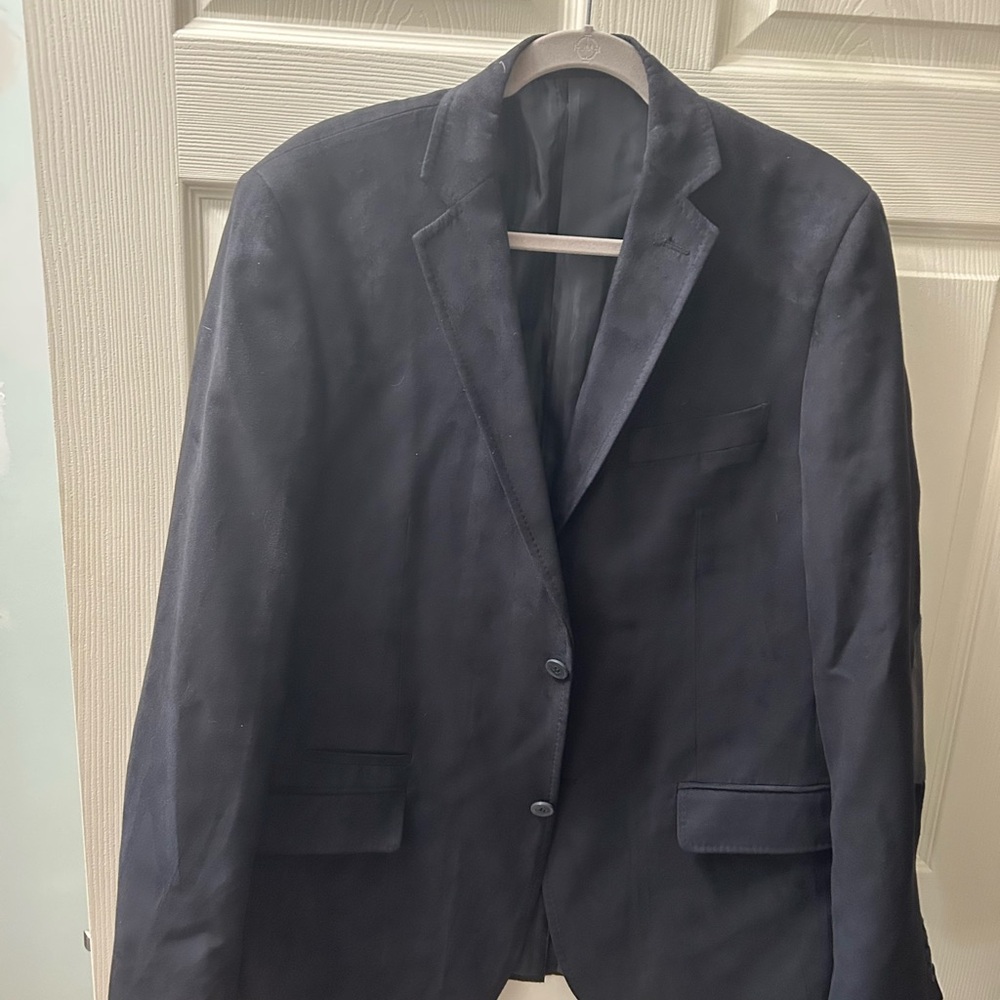 Bachrach Faux Suede Navy Men's Blazer - Size 44L